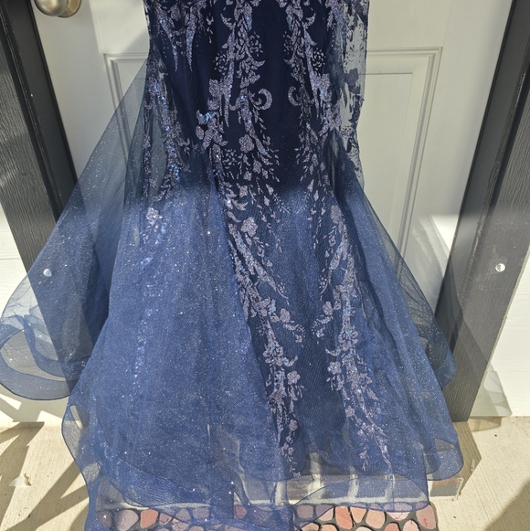 $279 Say Yes To The Dress Juniors' Glitter Mesh Corset Gown Sz 5/6 Glam Prom NWT - Picture 6 of 16